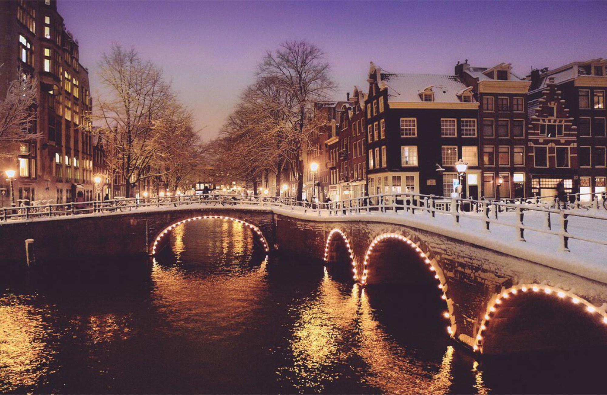 Набережная Амстердам зима