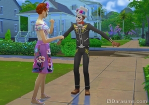 Сим в праздничном костюме в Sims 4