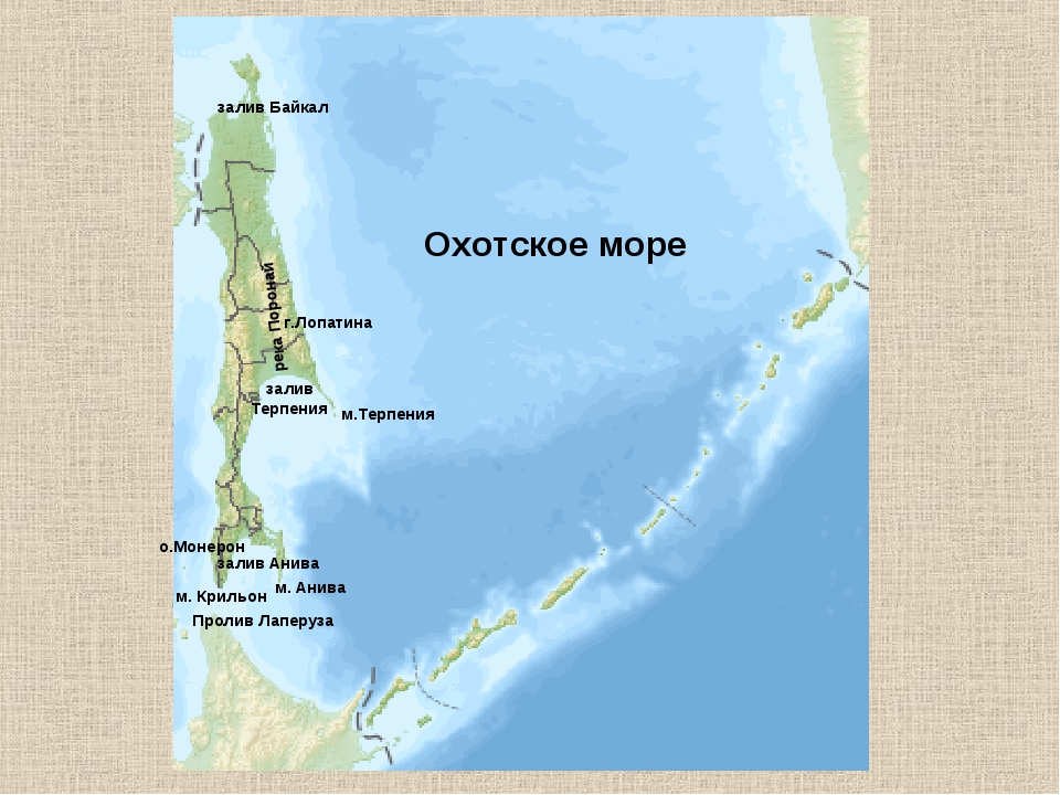 Карта сахалина заливы