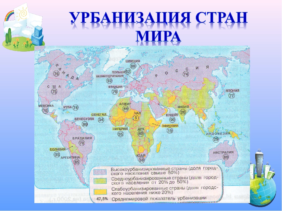 В мире существует немало противников урбанизации. Карта мира, урбанизация населения. Уровень урбанизации карта мира. Уровень урбанизации карта мира 10 класс. Урбанизация населения мира.