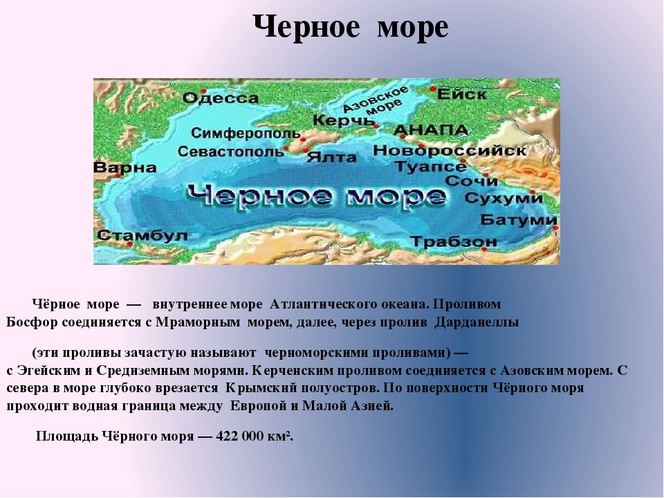 Черное море географическая характеристика