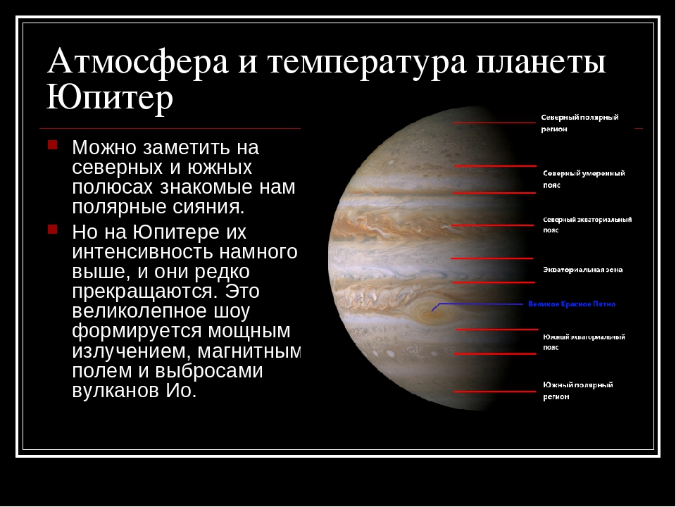 Средняя температура юпитера