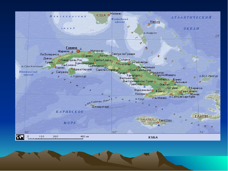 Карта кубы с островами на русском языке