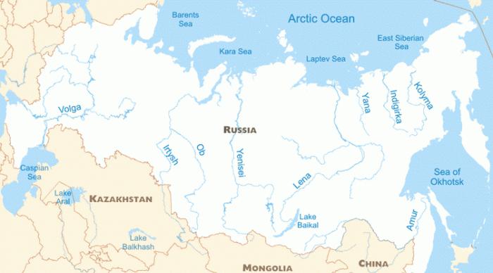 название крупных рек россии