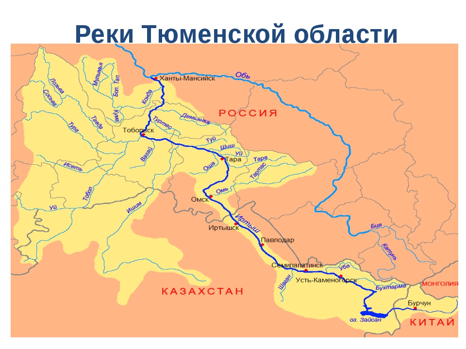 Река тобол на карте тюменской области
