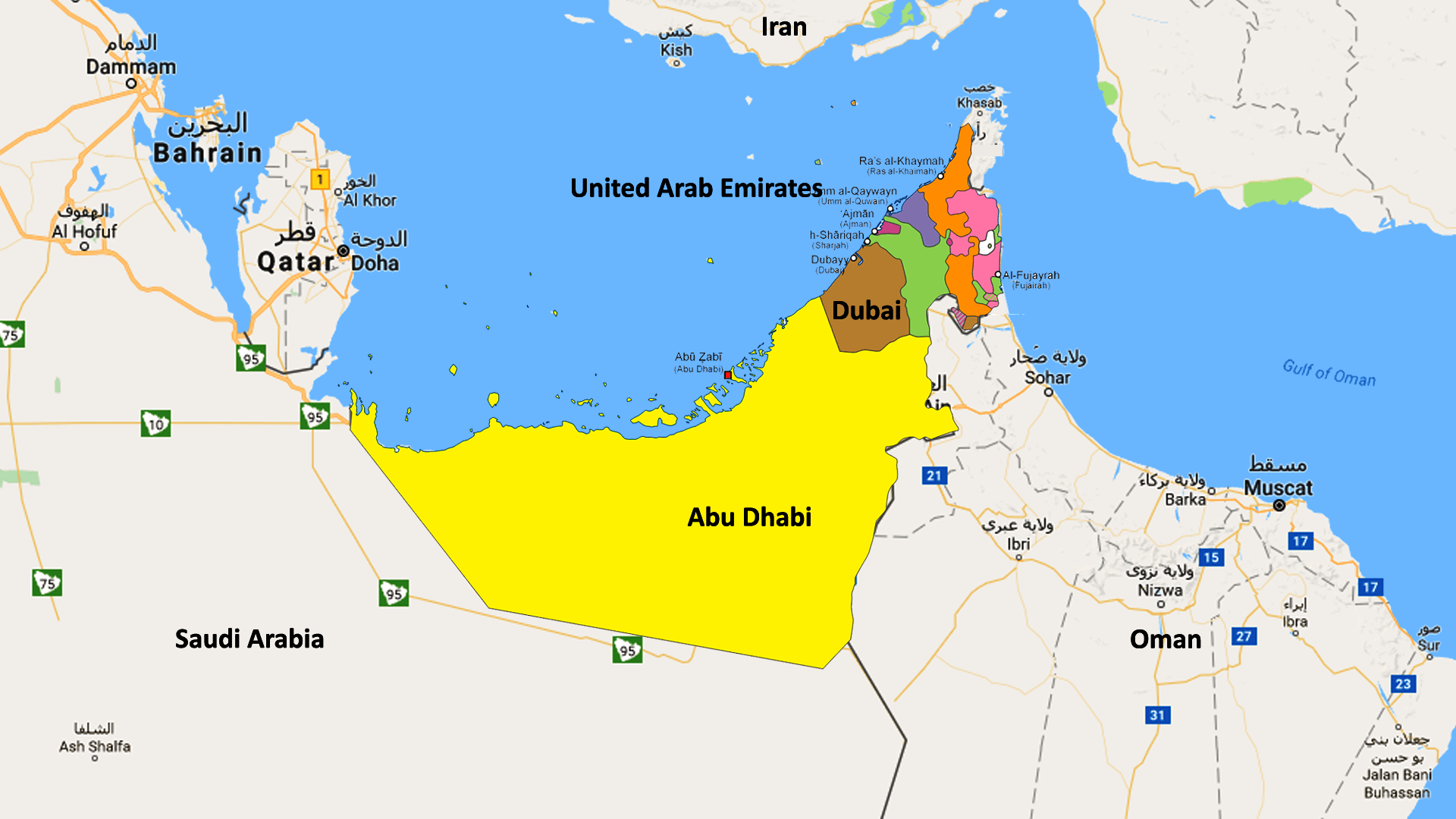 ОАЭ на карте. Объединённые арабские эмираты на карте. ОАЭ на карте мира. Объединённые арабские эмираты на карте мира.