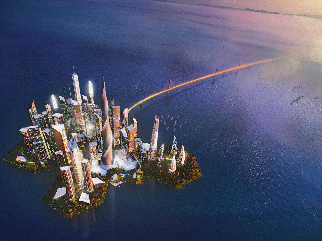 Остров небоскребов. Плавучий город Floating City. Город остров. Город на воде будущее. Город будущего на воде.