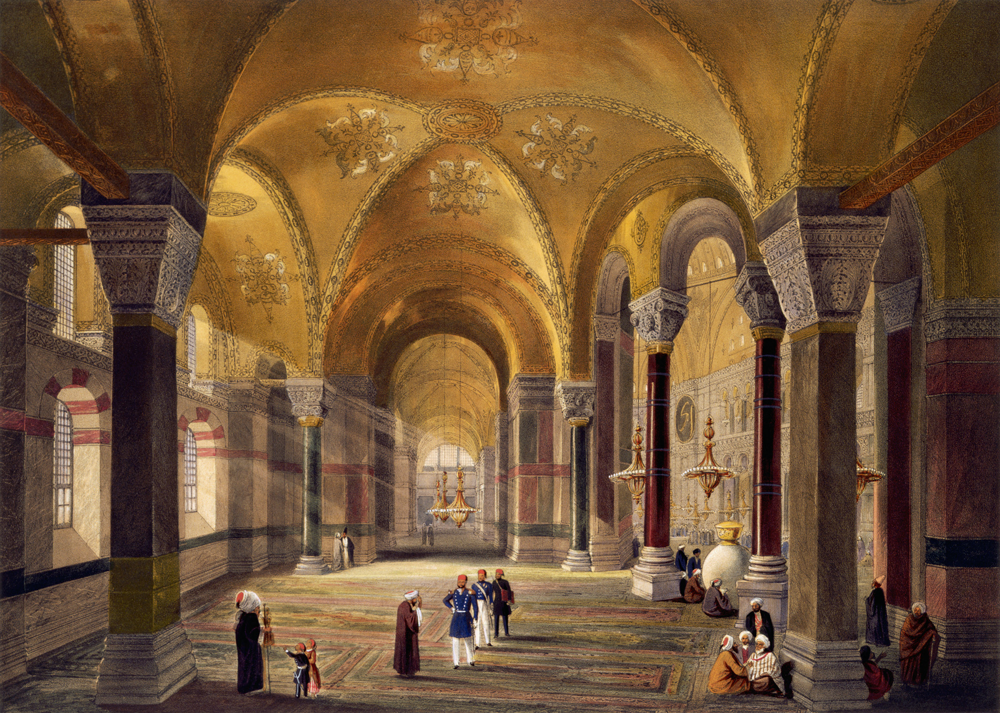 Собор Святой Софии, начало 19 века, цветная литография 