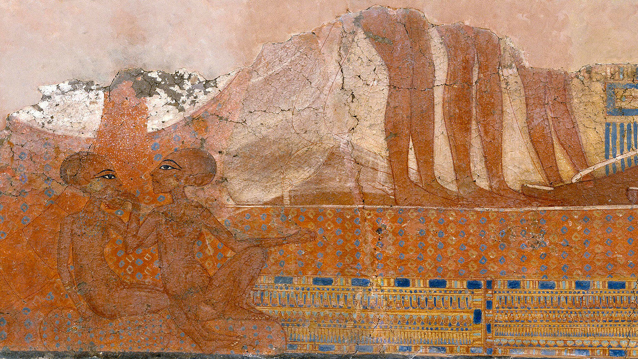 Дочери Эхнатона и Нефертити, в росписи  в Тель-эль-Амарна, около 1345-1335 до н.э.