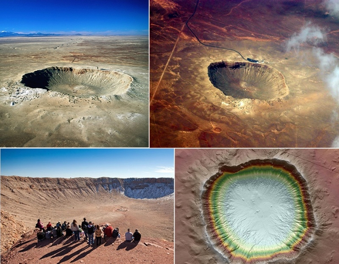 Самый крупный кратер на земле. Кратер Бэрринджера. Аризонский метеоритный кратер США. Самый большой кратер в мире от метеорита. Метеоритный кратер Бэрринджера.