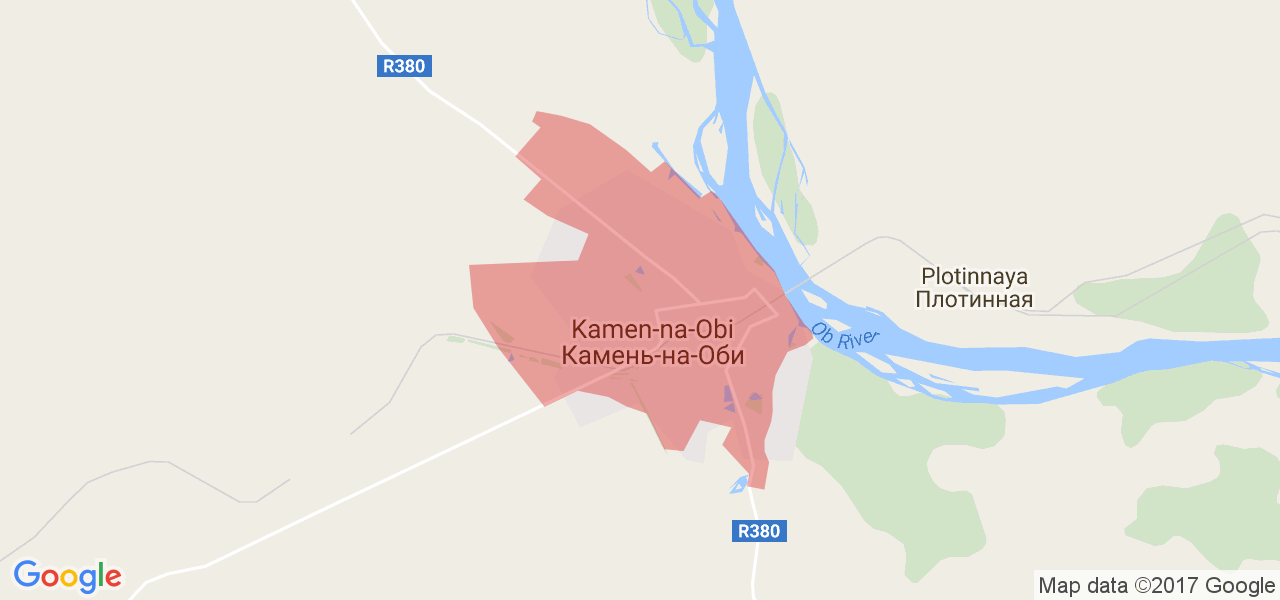 Камень на оби на карте