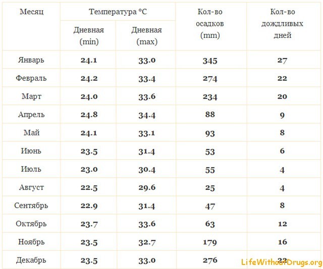 Бали температура