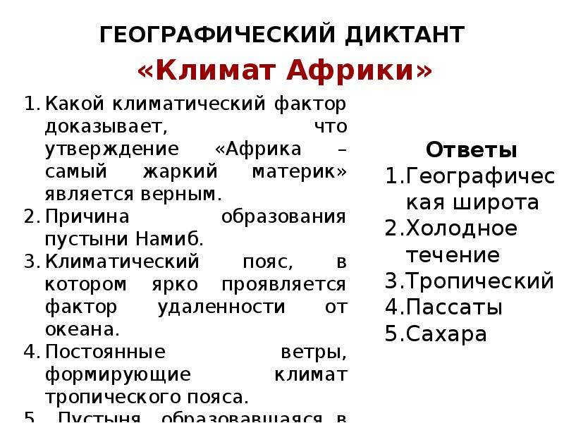 Пройти тест диктант. Географический диктант по Африке 7 класс. Географический диктант 7 класс Африка с ответами. Географический диктант Африка. Географический диктант климат Африки.