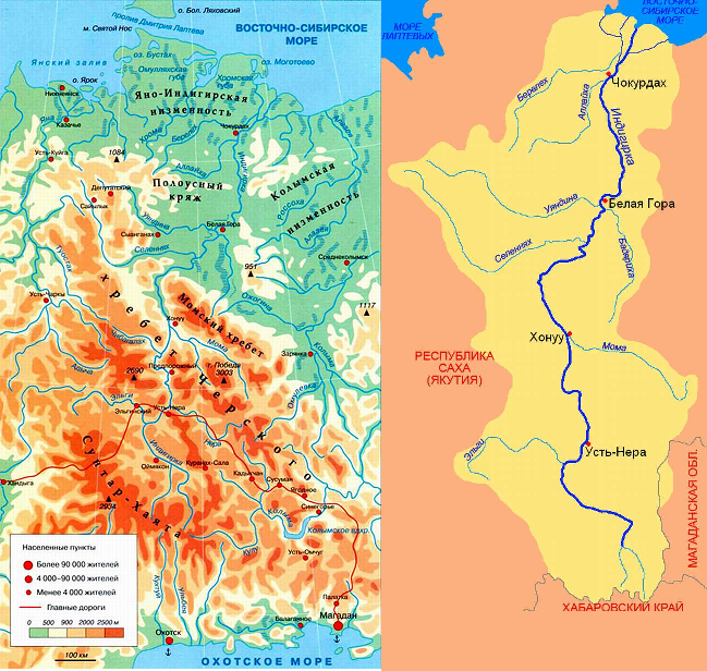Горные реки на карте. Река Индигирка на физической карте. Горы Верхоянский хребет на карте.