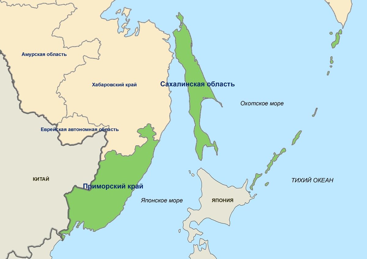 Карта россии приморский край