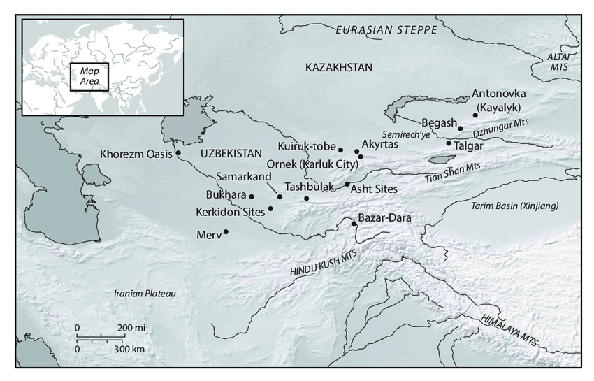 Карта хорезмской области