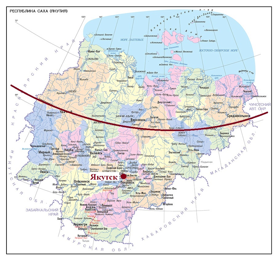 Карта заполярного круга на карте россии