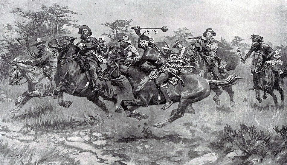 Атака зулусов на кавалерийский отряд буров, картина 1901 года. Фото: EAST NEWS
