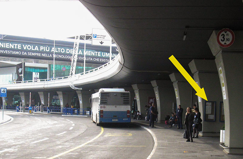 Остановка автобусов COTRAL в аэропорту Fiumicino