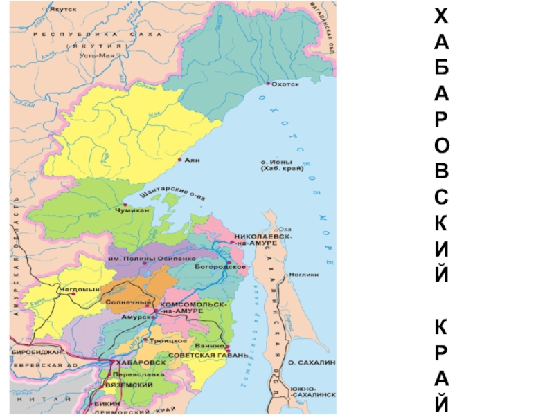 Муниципальные районы хабаровского края. Хабаровский край карта с районами и городами. Карта Хабаровского края по районам. Экономическая карта Хабаровского края. Карта Хабаровского края с городами.