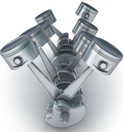 V-образный поршневой двигатель с V-образным расположением цилиндров