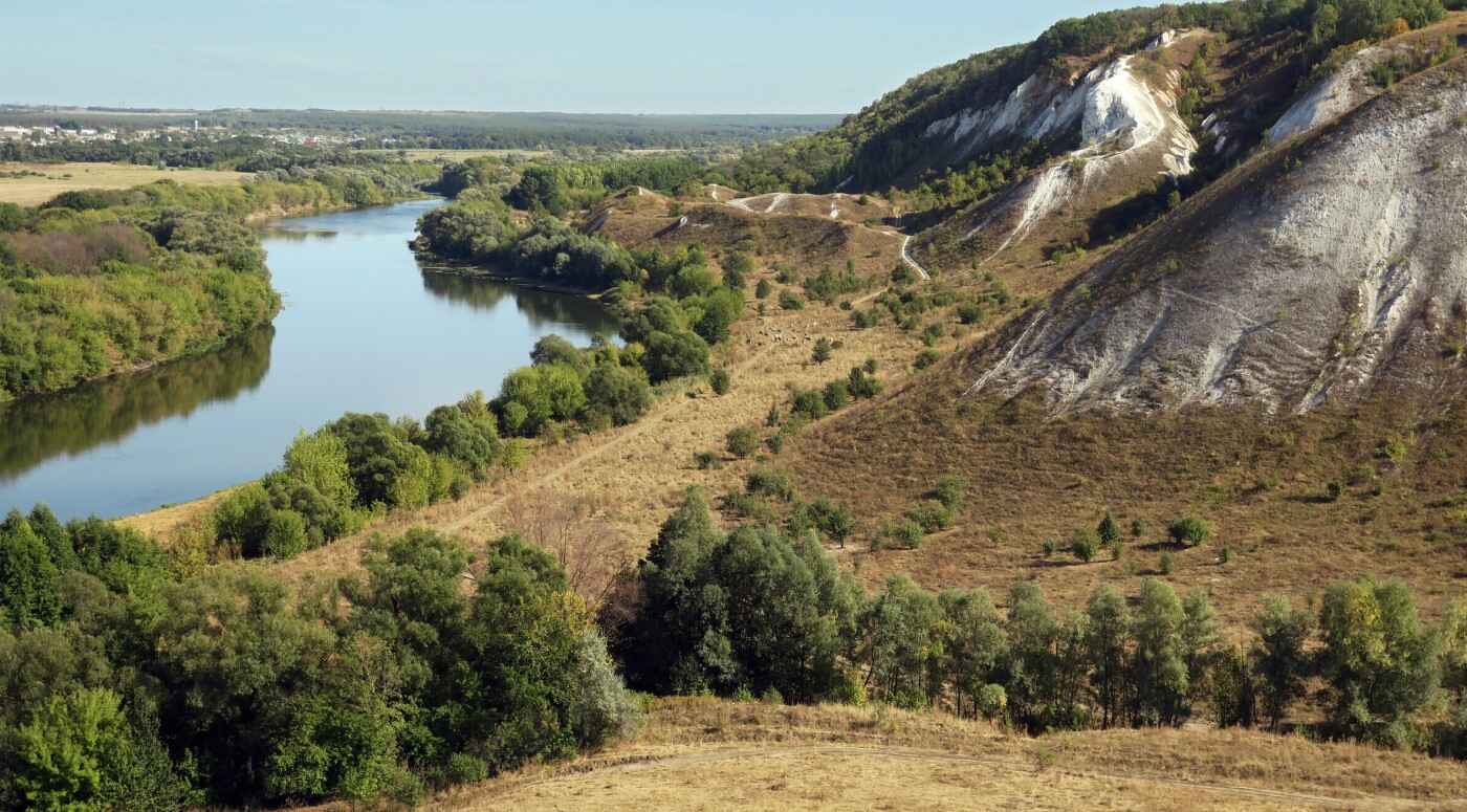 Старая меловая воронежская область. Меловые горы.