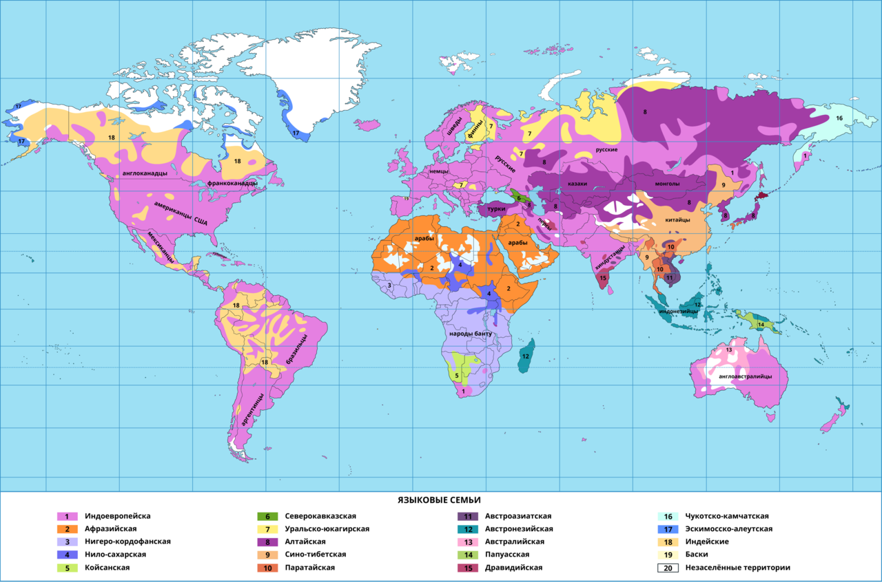 Карта народов земли