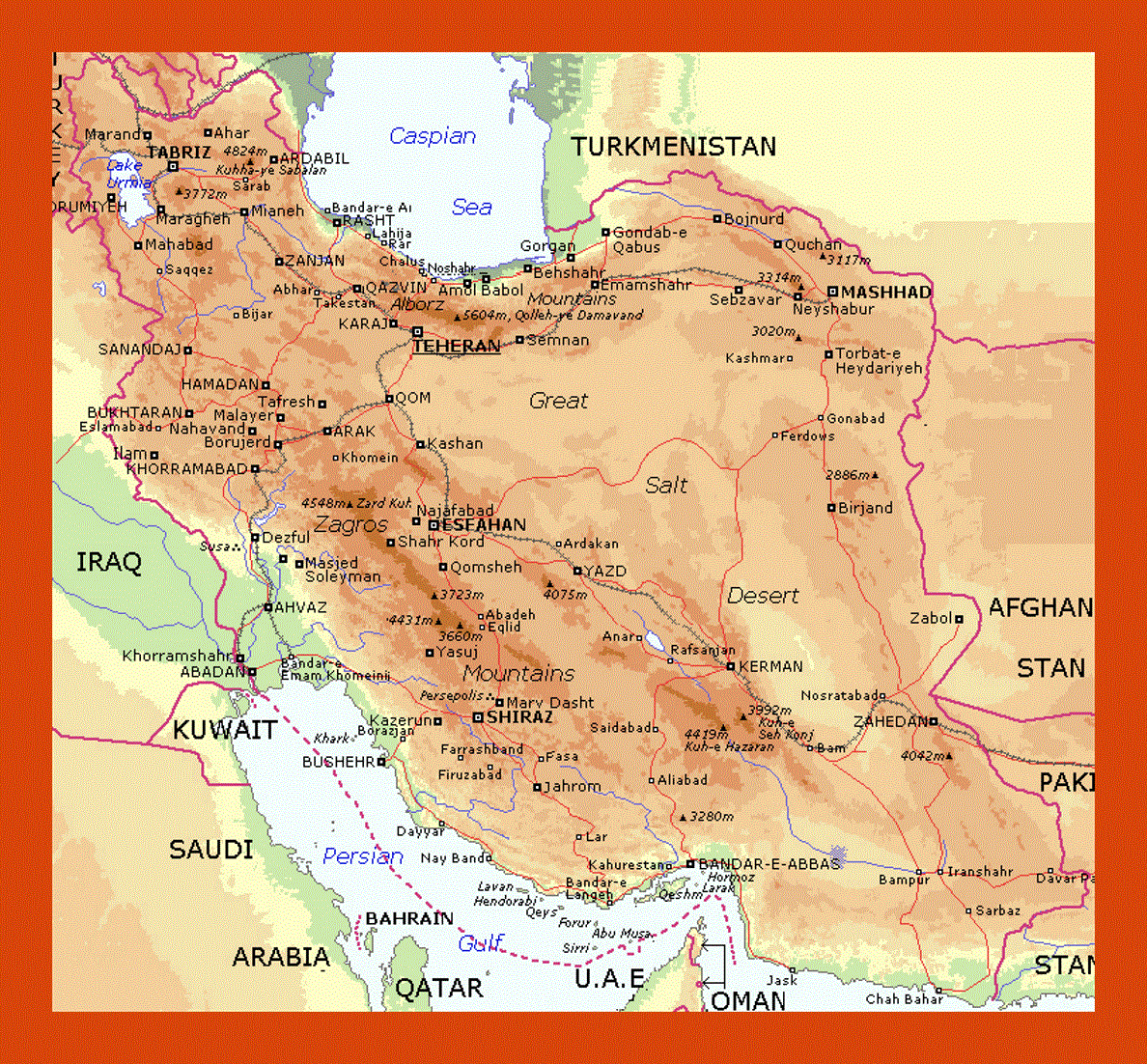 Иранское нагорье карта