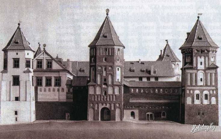 Макет замка при Святополк-Мирских