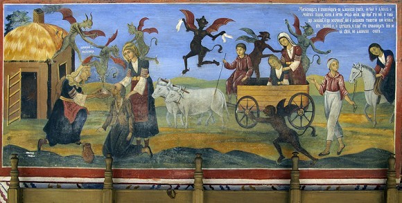 Фреска из притвора храма Рождества Богородицы
