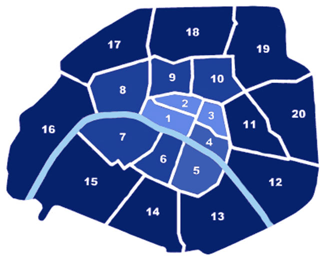 Округи парижа. Деление Парижа по округам. Округа Парижа на карте. Административное деление Парижа. Районы Парижа на карте.