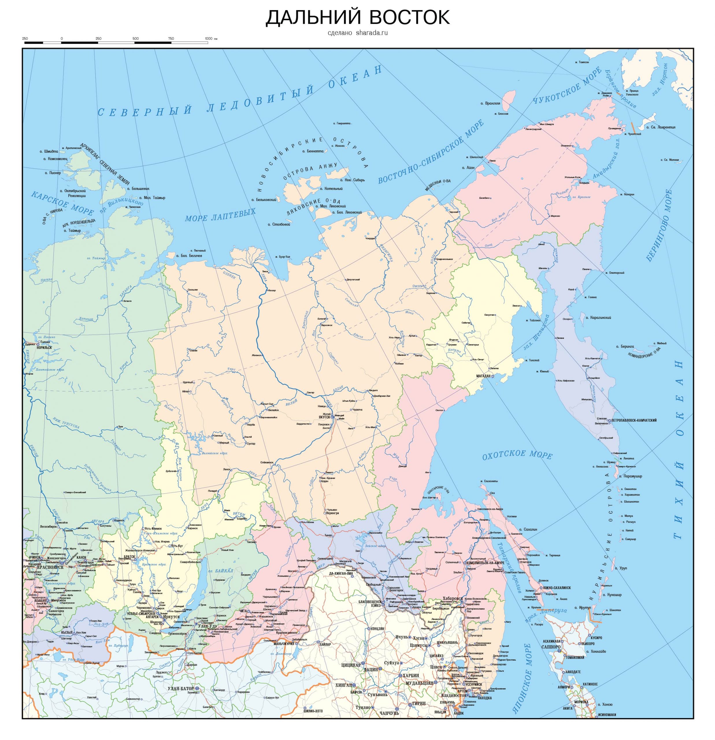 Северо восточная карта россии